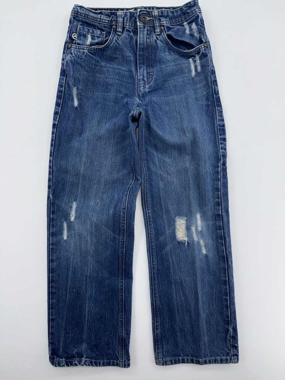 Vtg Y2K Ecko Unltd Jeans Youth 12 Blue Denim Baggy Skate Loose Fit Streetwear